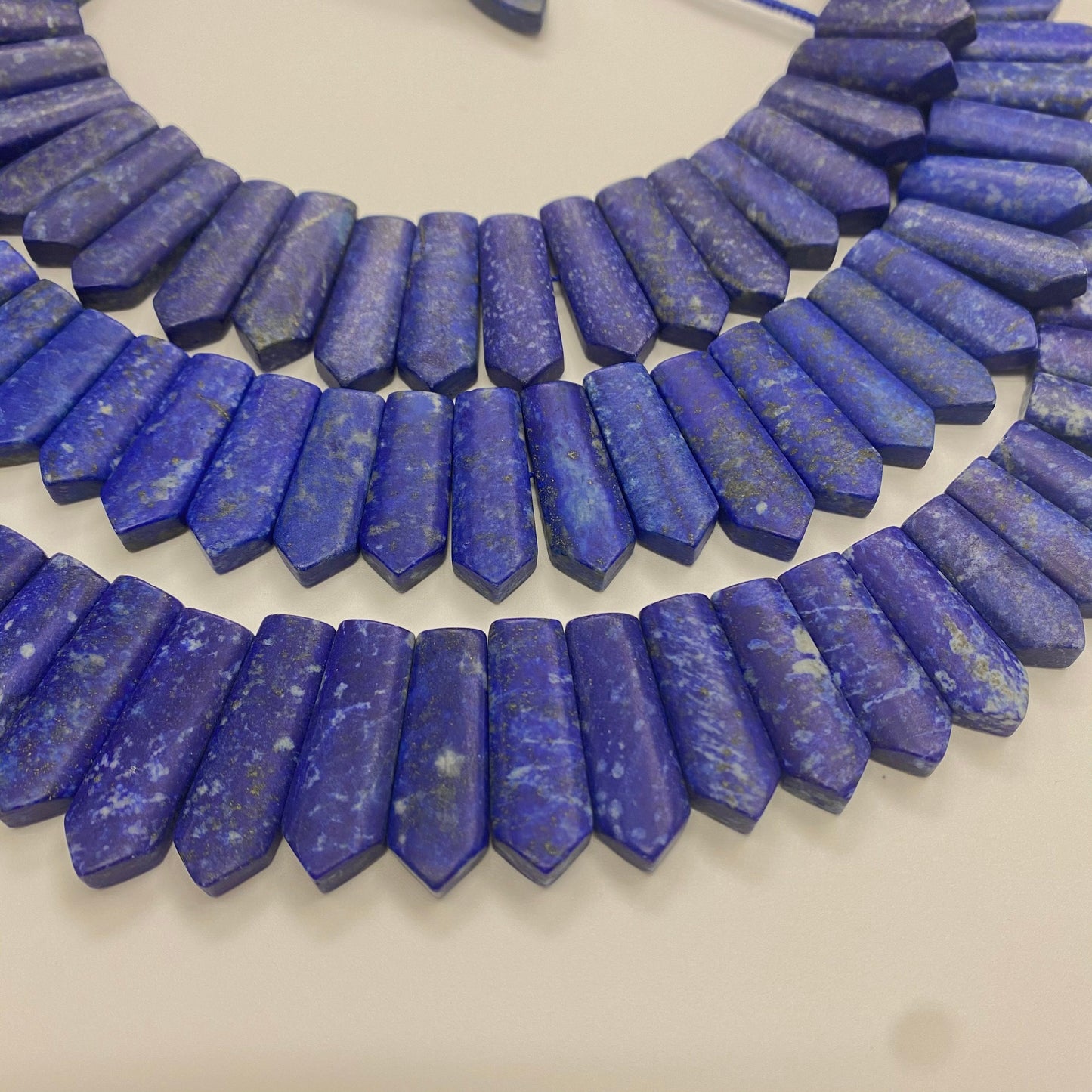 Natural High quality Lapis Lazuil frosted Sword Necklace 9x19m-9x30m