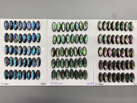 High Quality Abalone Shell Oval Cab 7x15mm 40pcs/pack