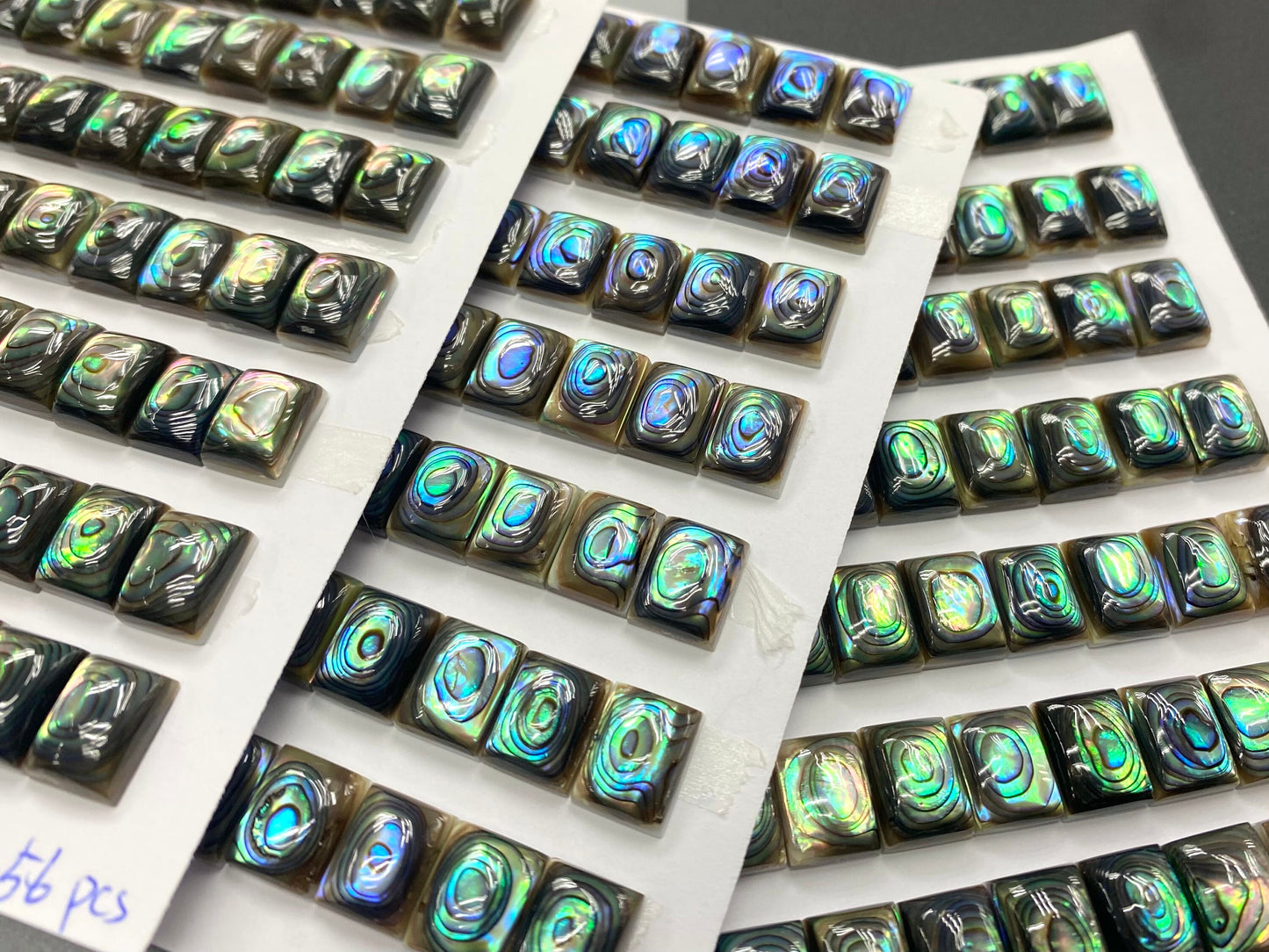Natural Abalone Shell Rectangle Cab 8x10mm 56pcs/pack