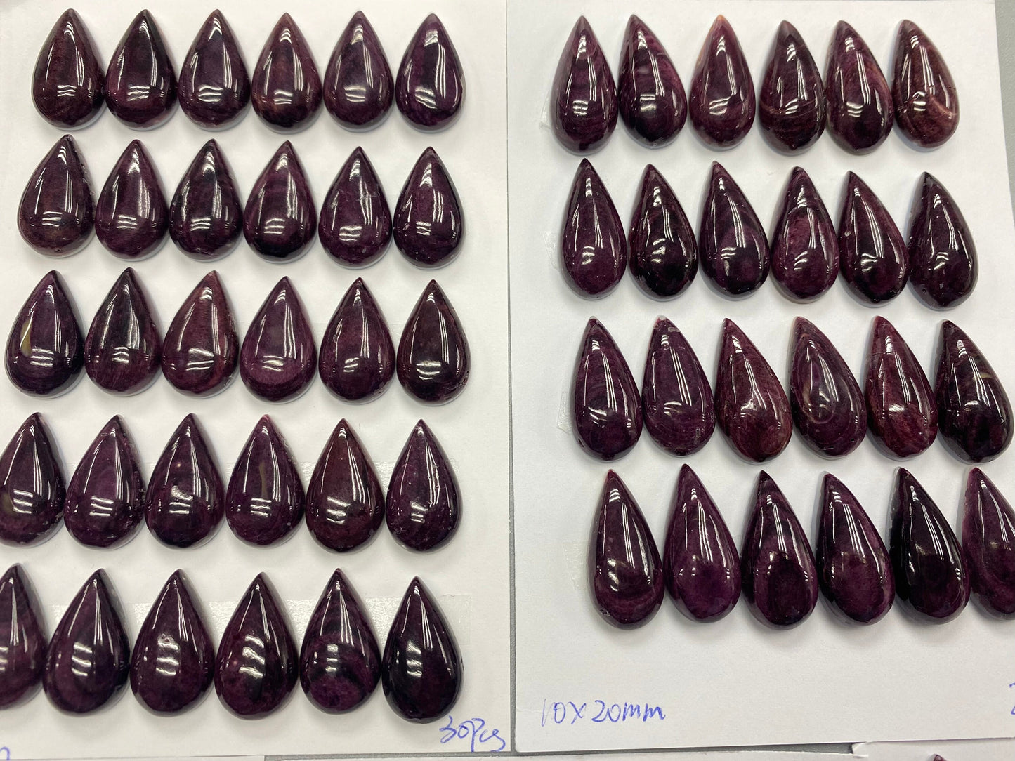 Natural purple Spiny Oyster Shell  Tear Drop Shape Cabochon