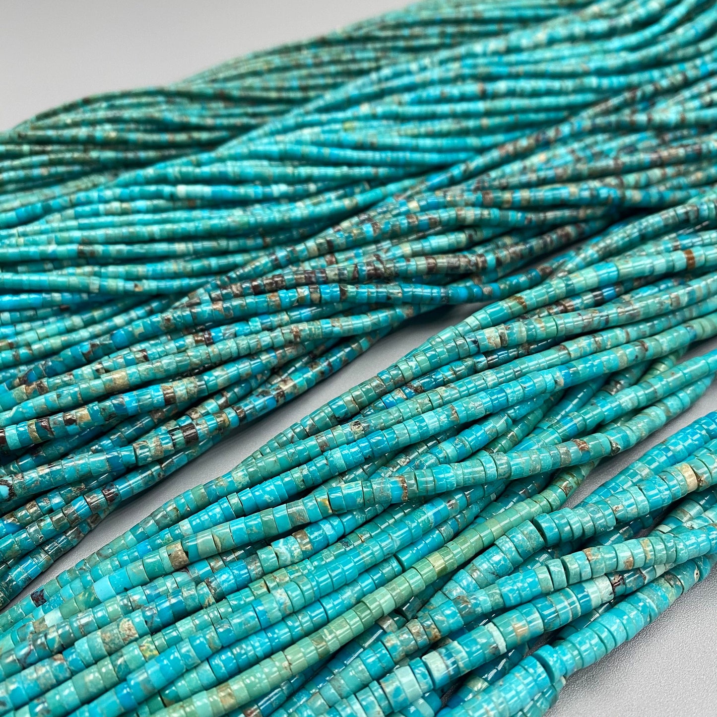 Natural Good Quality Turquoise Roundisc Beads 16 inches 2-6mm