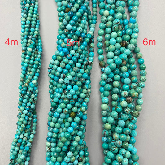 Natural good quality Turquoise beads strand 16 inches  4mm 5mm 6mm