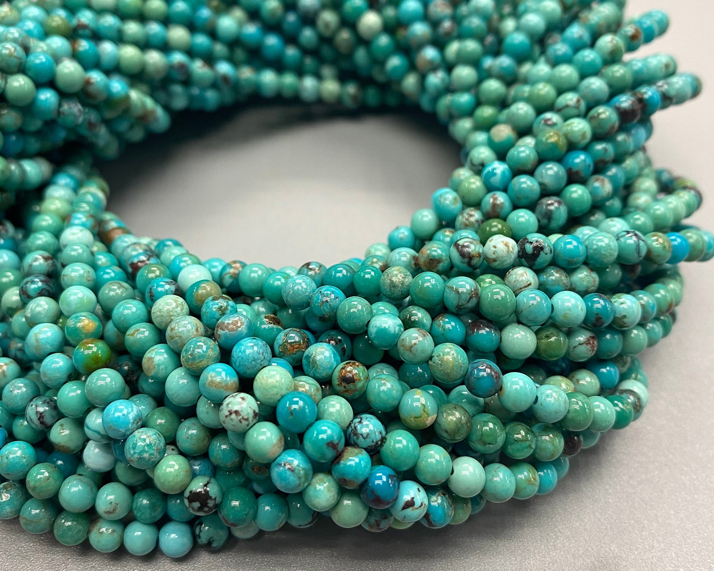 Natural good quality Turquoise beads strand 16 inches  4mm 5mm 6mm