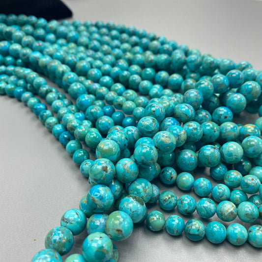 Natural Turquoise beads strand 16 inches 6mm 8mm 10mm