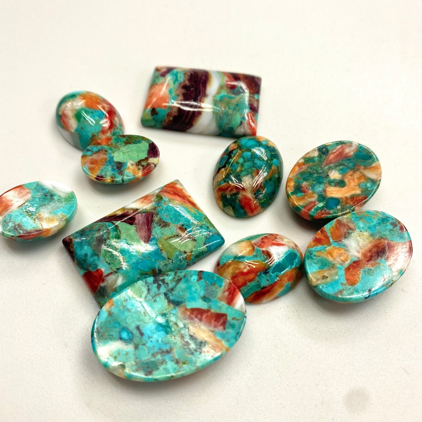 Natural Turquoise Spiny Oyster shell Cabochon 13x18mm 15x20mm 18x25mm 20x30mm