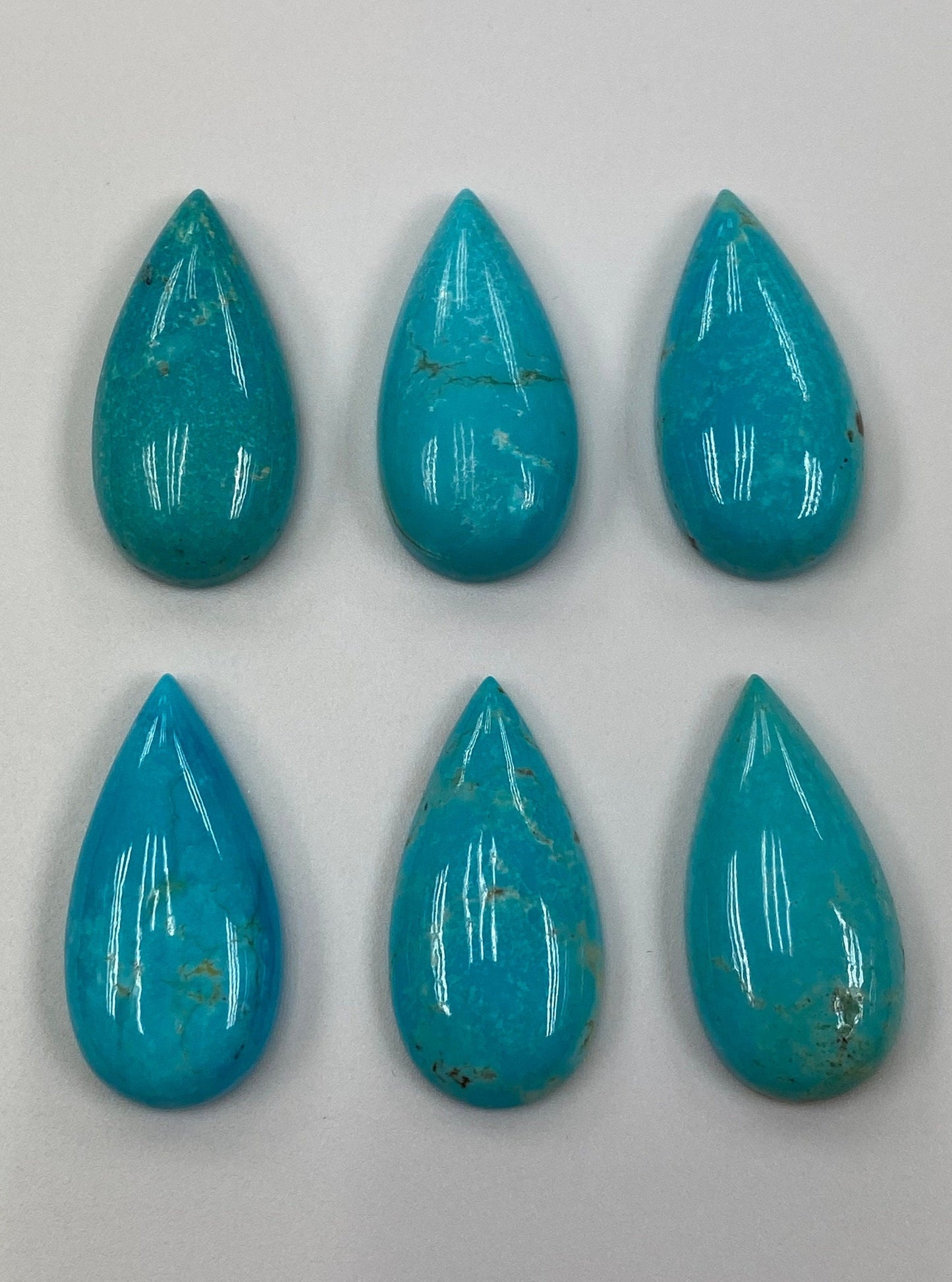 Natural Turquoise Tear Drop Cabochon 15x30m