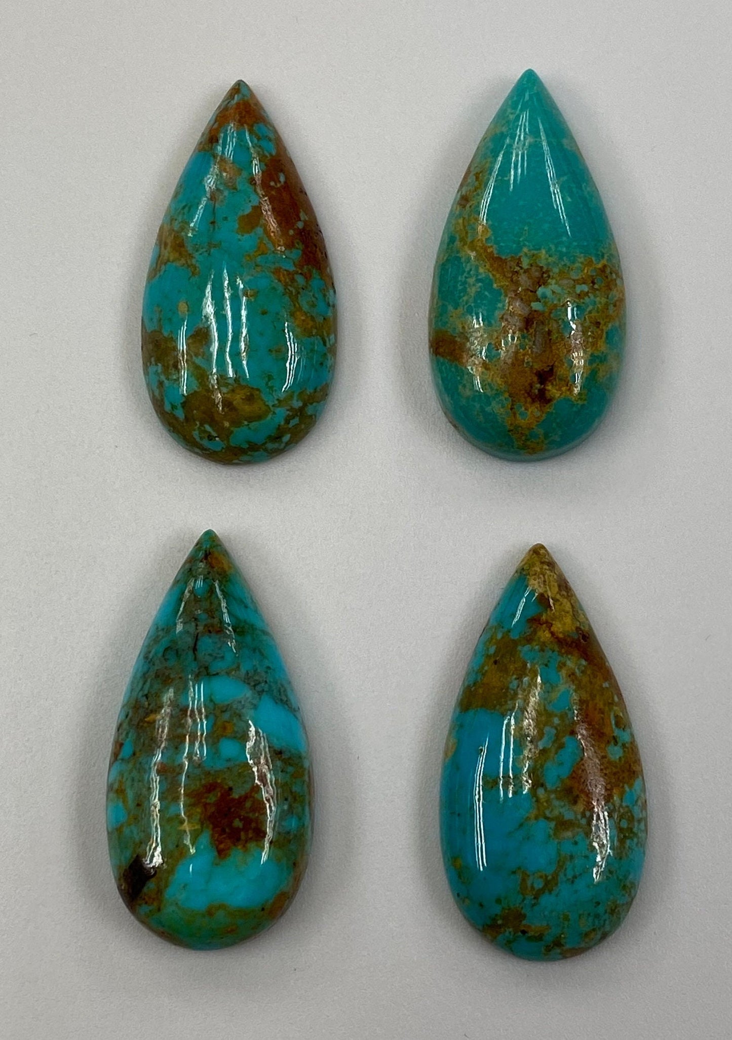 Natural Turquoise Tear Drop Cabochon 15x30m