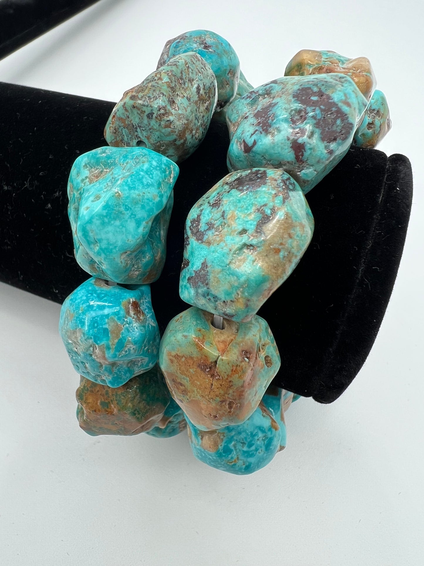 Natural Turquoise Nugget Beads & Turquoise Mix Spiny Oyster Bracelet