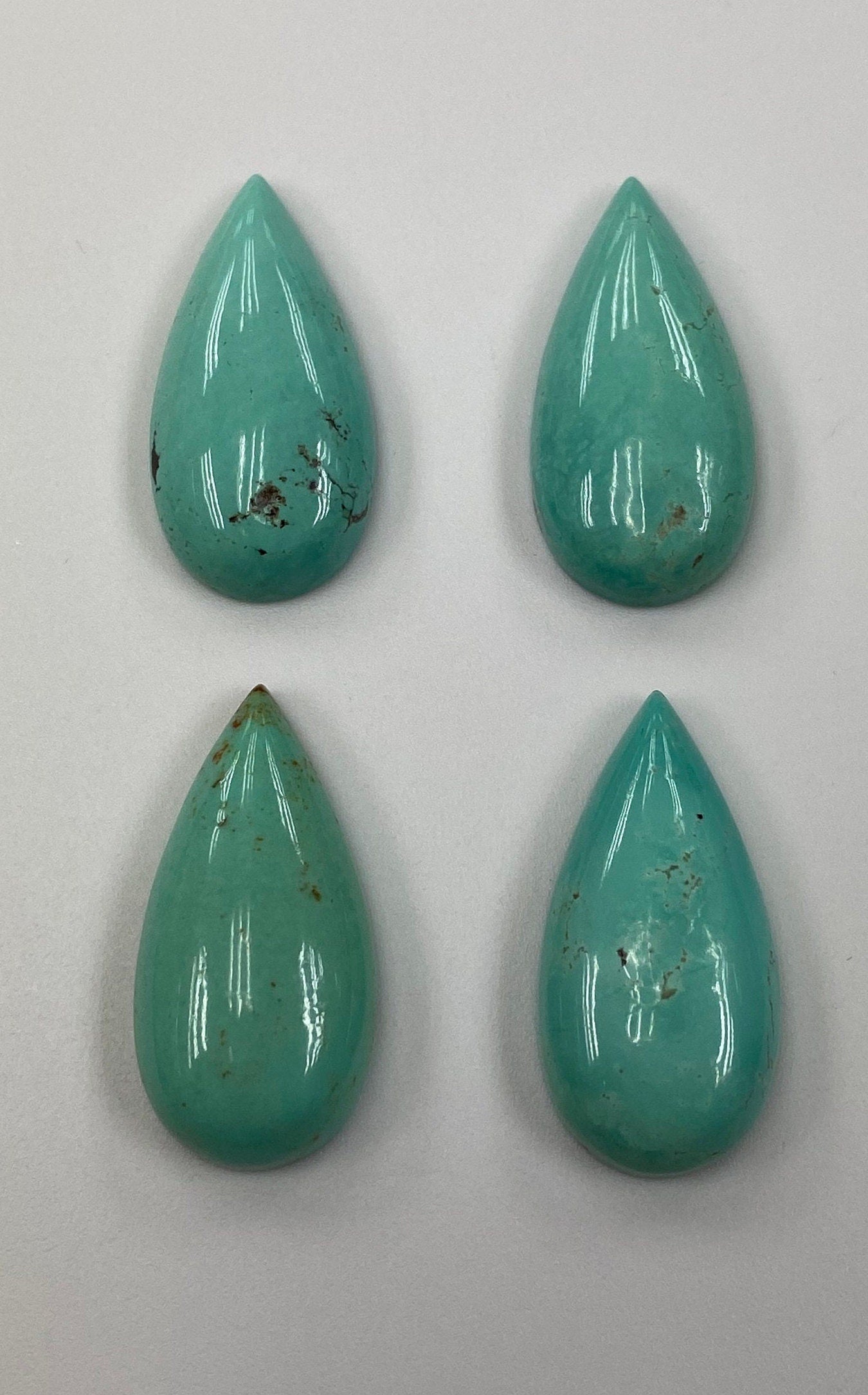 Natural Turquoise Tear Drop Cabochon 15x30m