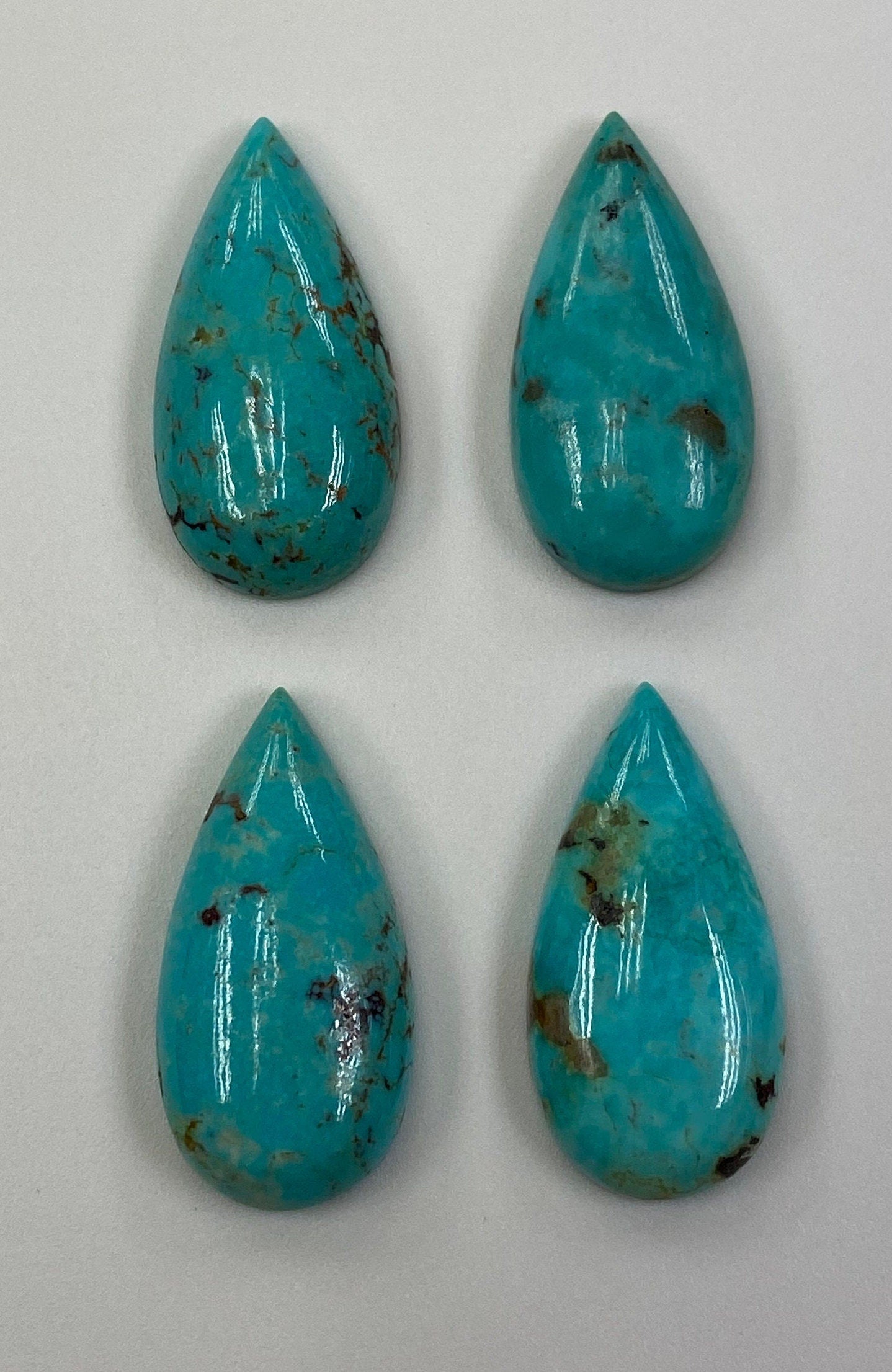 Natural Turquoise Tear Drop Cabochon 15x30m