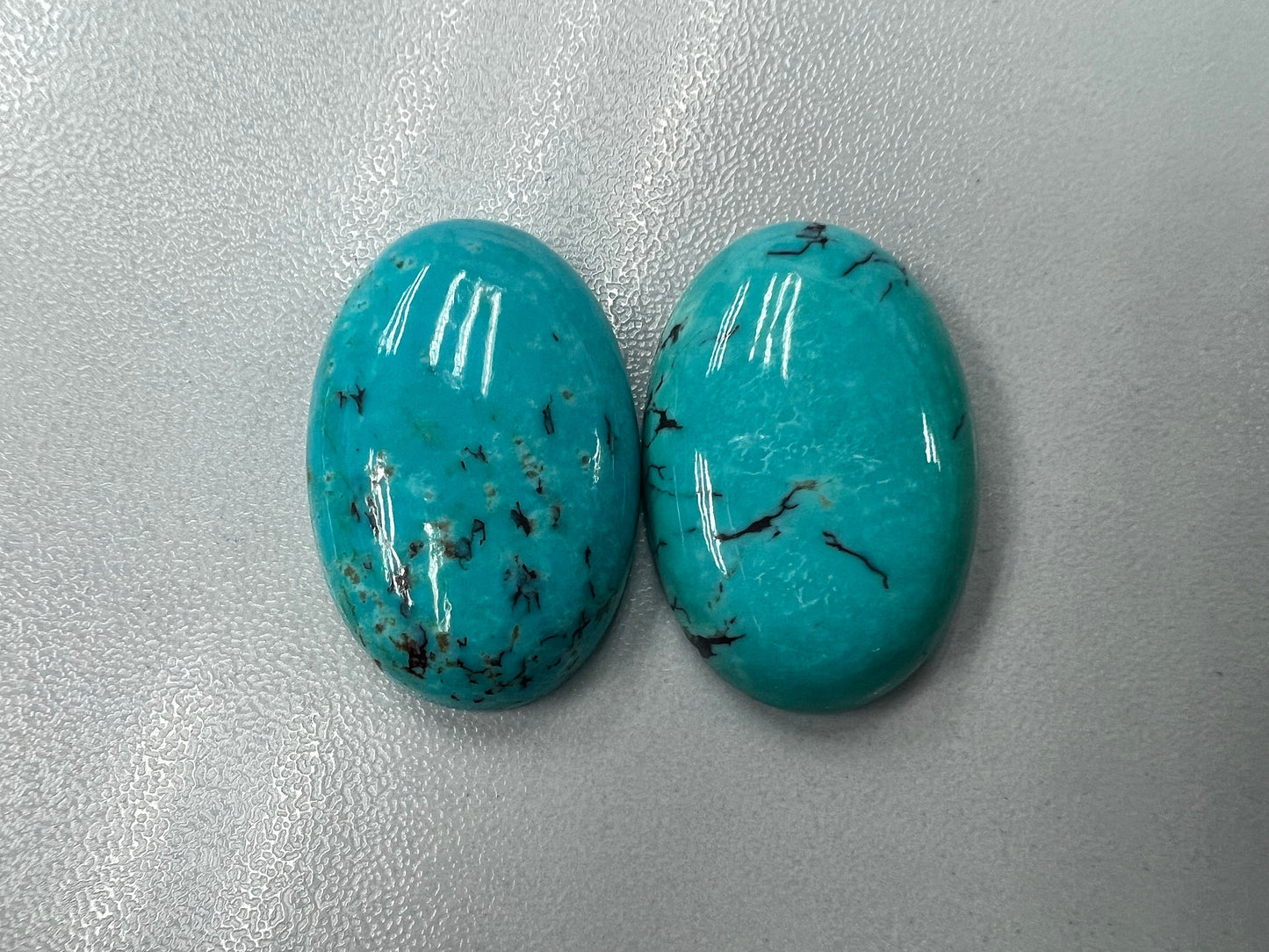 Natural Turquoise Oval Cab 20x30mm (Pairs)