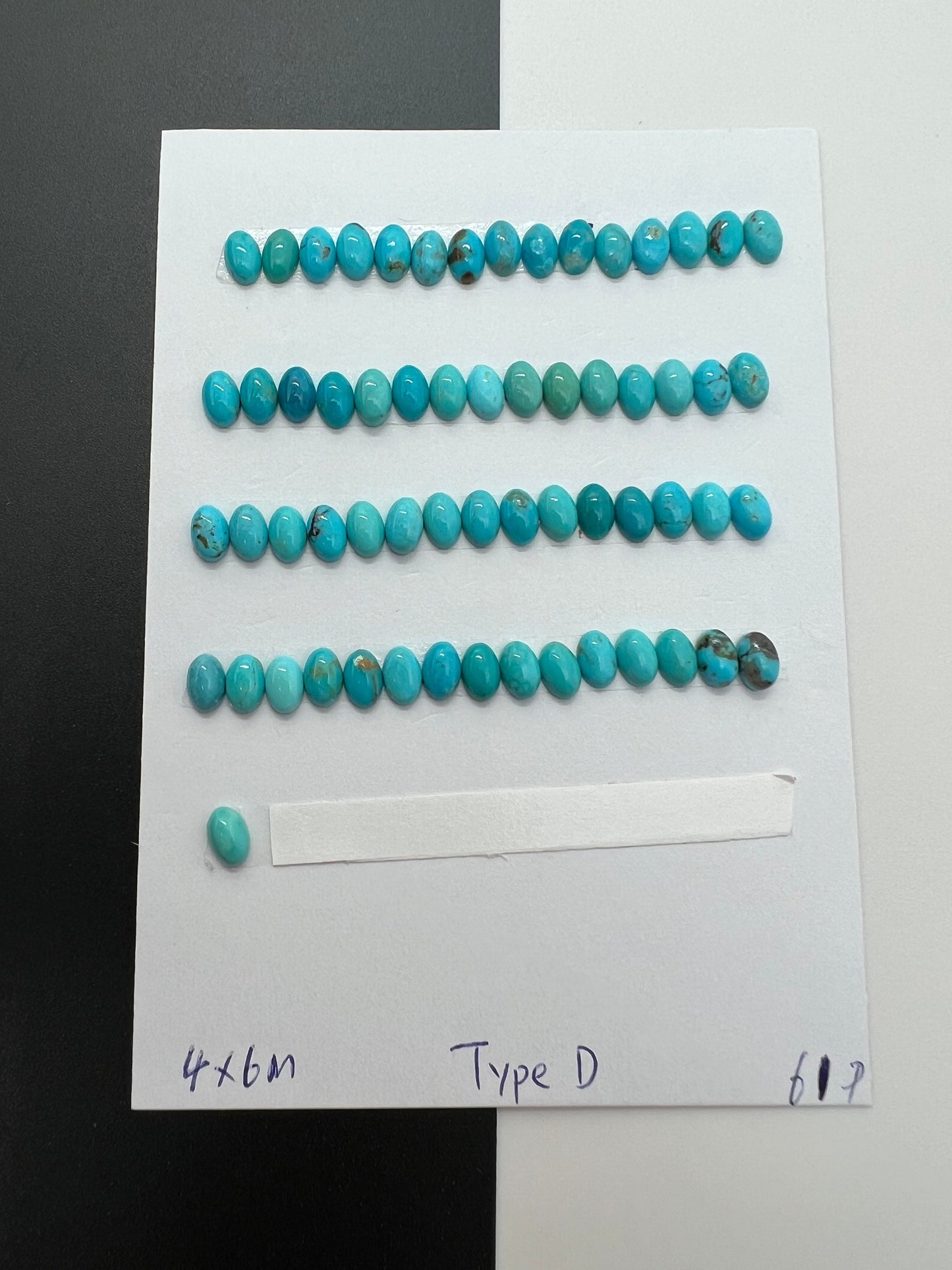 Natural Turquoise Oval Cab 4x6mm, 5x7mm, 6x8mm