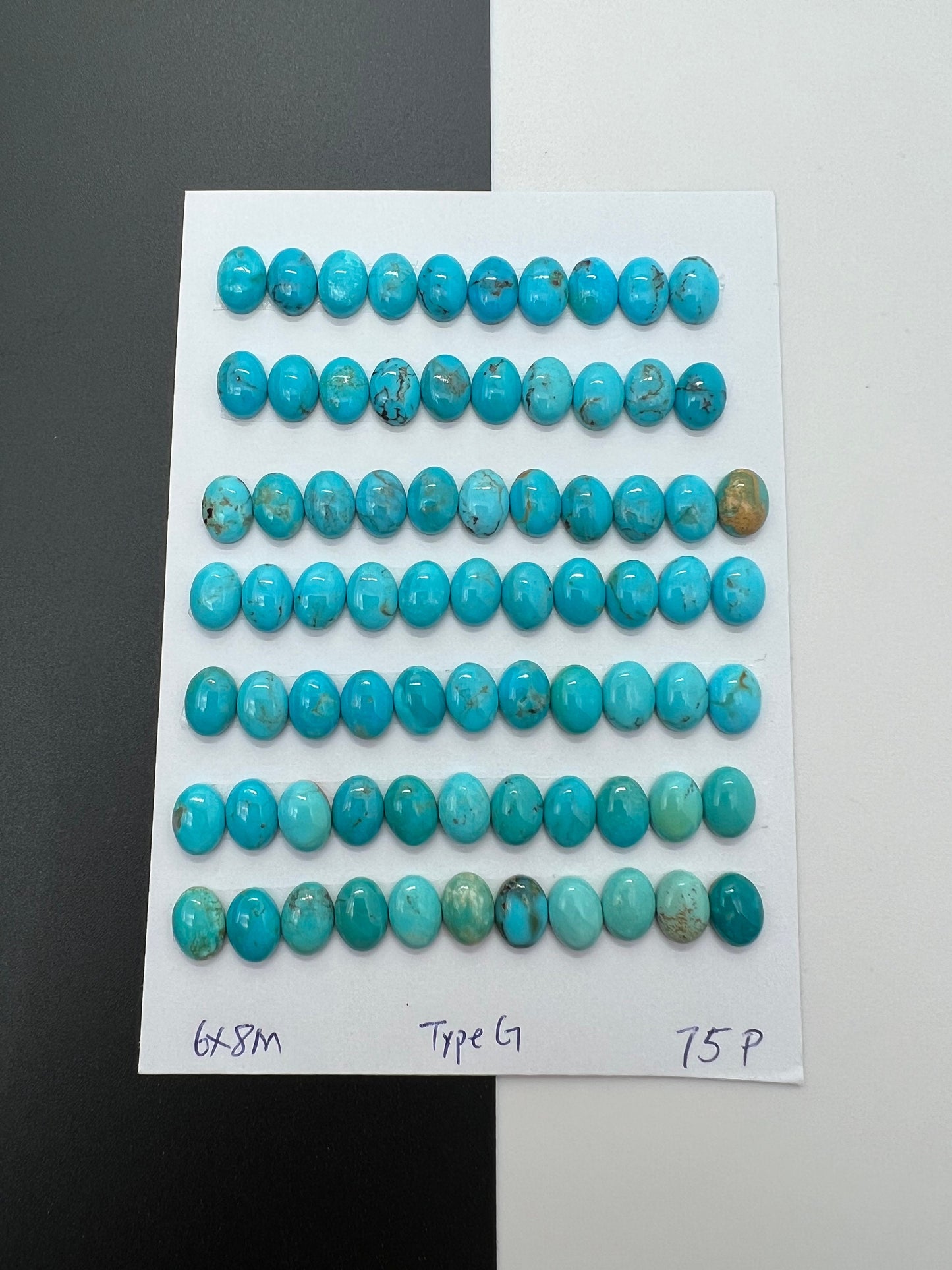 Natural Turquoise Oval Cab 4x6mm, 5x7mm, 6x8mm