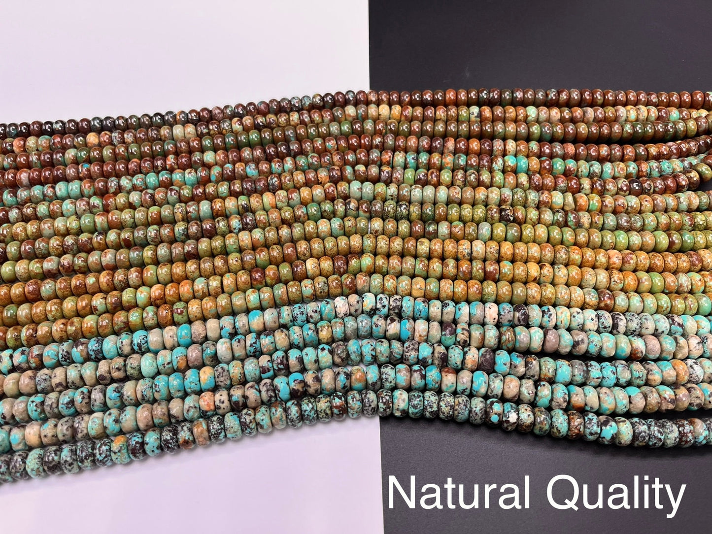 Natural Turquoise Rondelle Beads 10mm a strand 16'inch