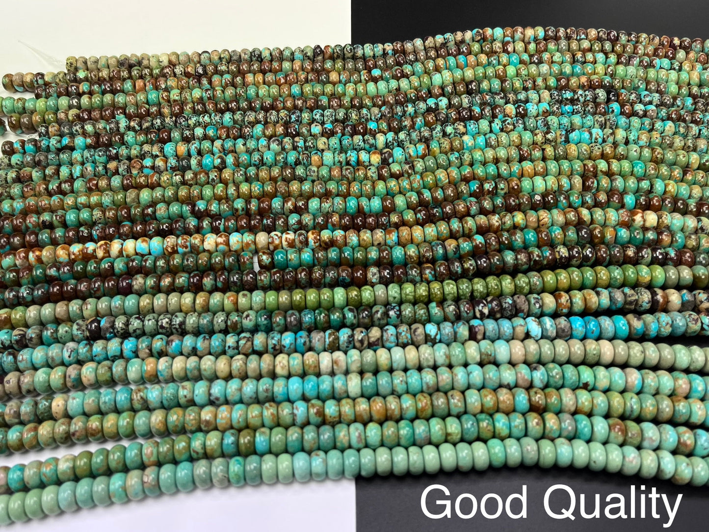 Natural Turquoise Rondelle Beads 10mm a strand 16'inch