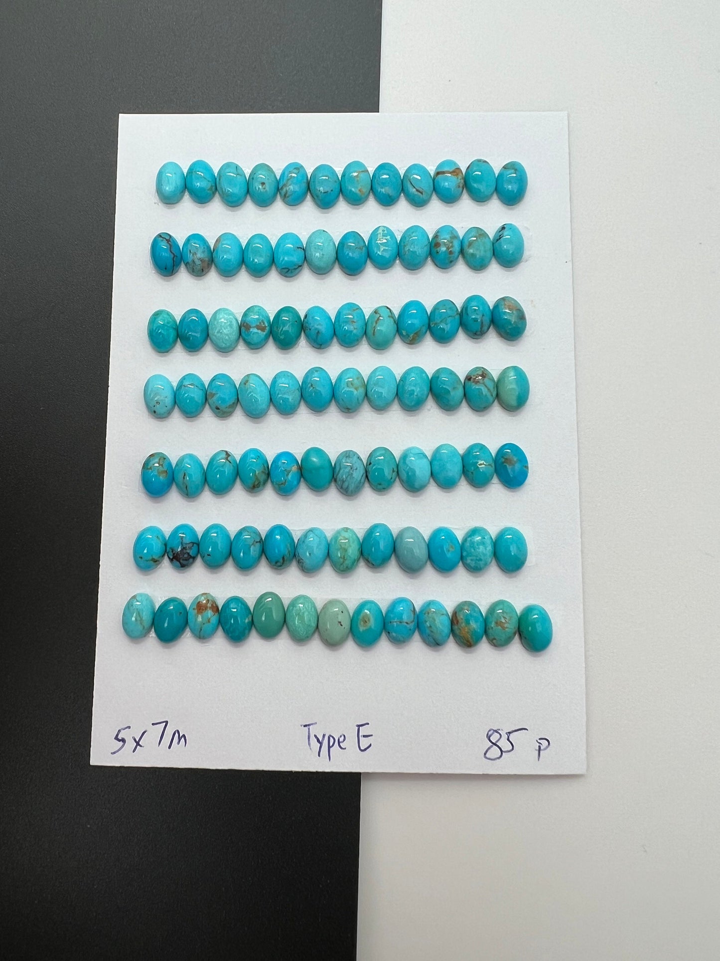 Natural Turquoise Oval Cab 4x6mm, 5x7mm, 6x8mm