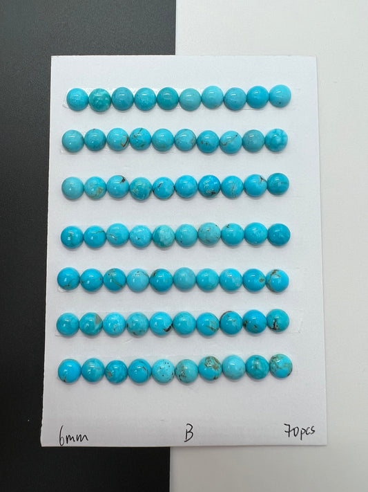 Natural Turquoise Round Cab 6mm