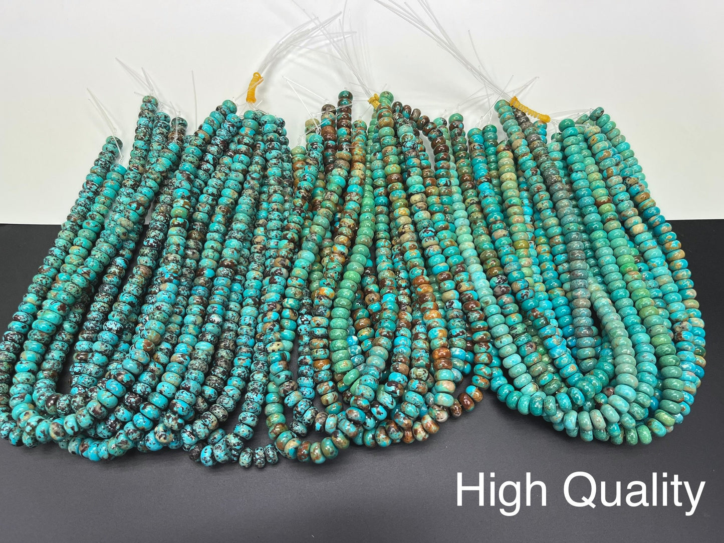 Natural Turquoise Rondelle Beads 10mm a strand 16'inch